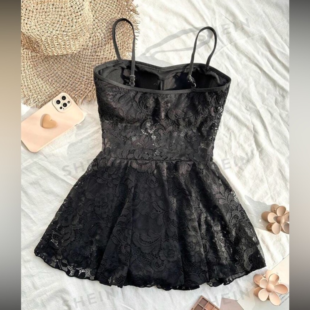 One Piece Lace Cami Swimsuit - Picture 4 of 5